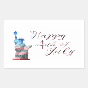 Happy 4th of July (liberty bokeh) Rectangular Sticker