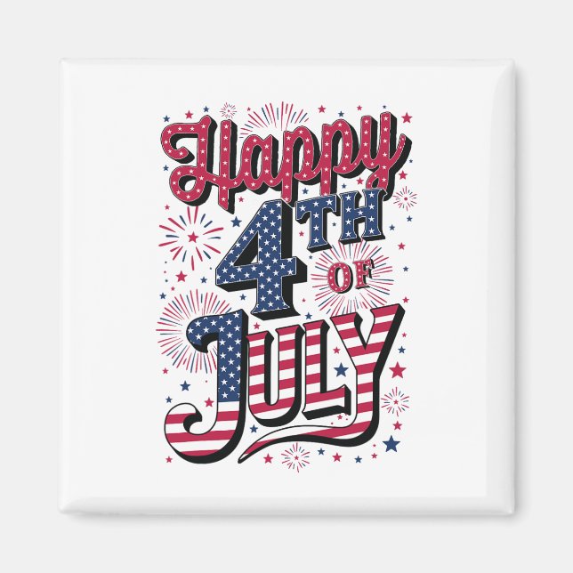 Happy 4th Of July  Magnet (Front)