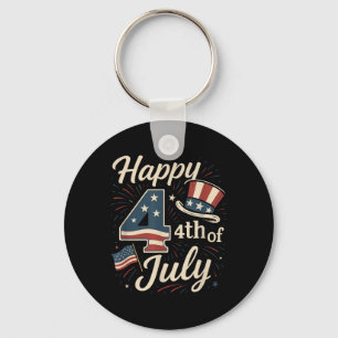 Happy 4th Of July Men Women Kids Key Ring
