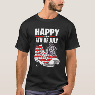 Happy 4th Of July Merica Shoes American Flag T-Shirt