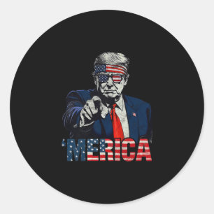 Happy 4th Of July merica Trump American Flag Usa 1 Classic Round Sticker
