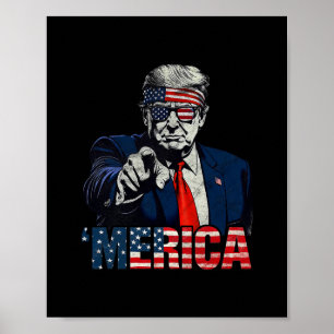 Happy 4th Of July merica Trump American Flag Usa 1 Poster