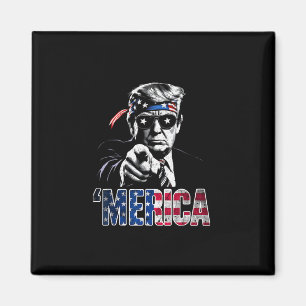 Happy 4th Of July merica Trump American Flag Usa Magnet