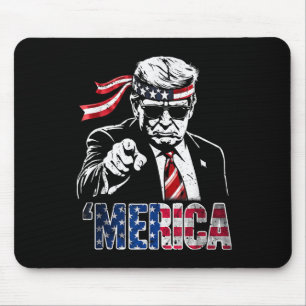Happy 4th Of July Merica Trump American Flag Usa Mouse Mat