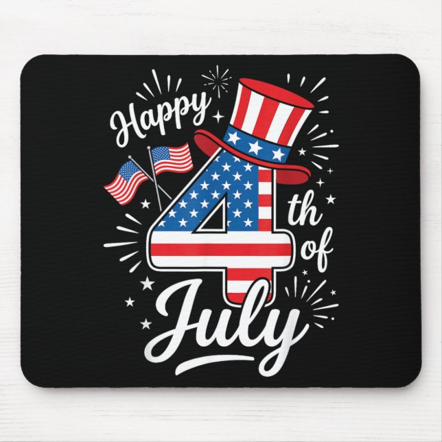 Happy 4th of July Mouse Mat (Front)