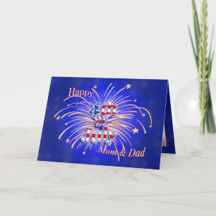 Happy 4th of July Mum and Dad Greeting Card