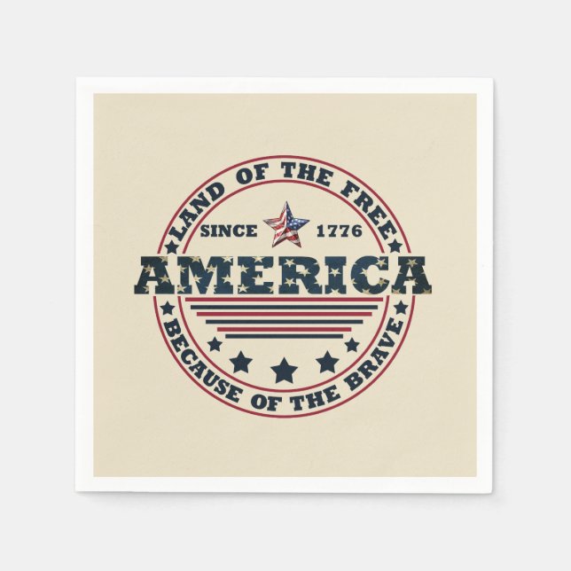 Happy 4th of july napkin (Front)