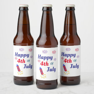 Happy 4th Of July Napkins Beer Bottle Label