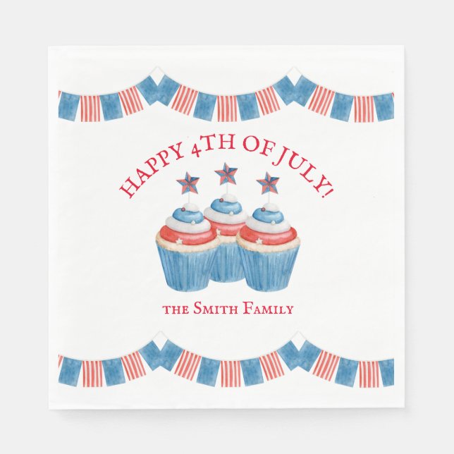 Happy 4th Of July Paper Napkin (Front)