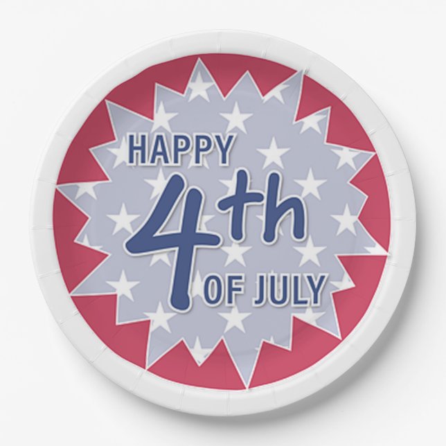 Happy 4th of July Paper Plate (Front)