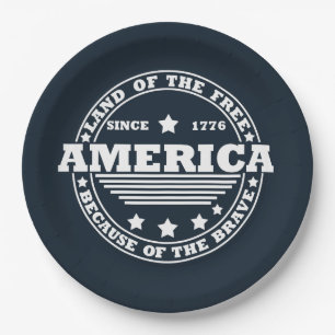 Happy 4th of july paper plate