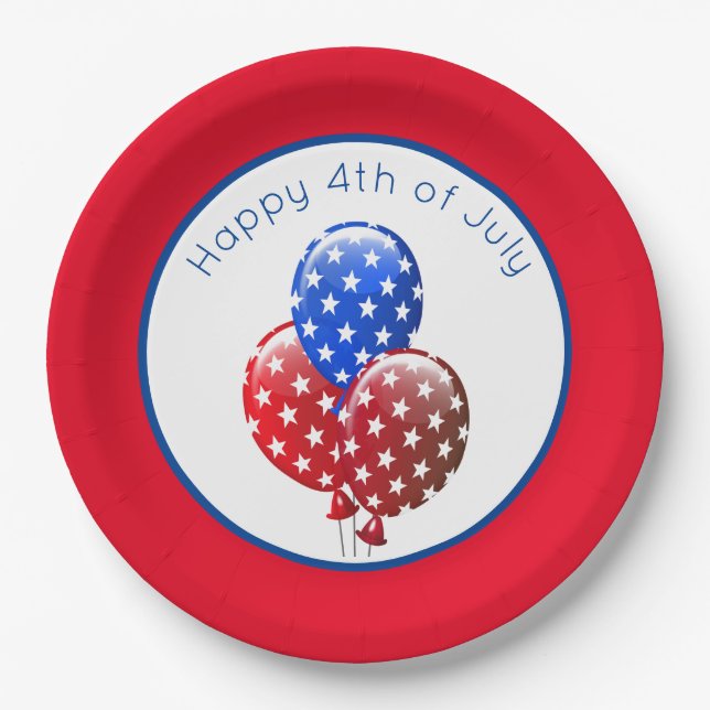 Happy 4th of July Paper Plate (Front)