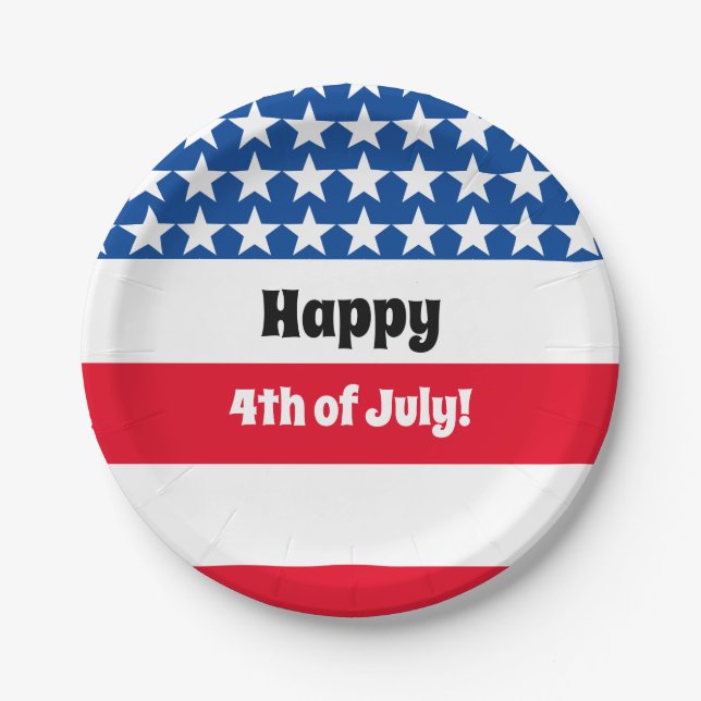 Happy 4th of July Paper Plate (Front)