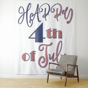 Happy 4th of July Party Decor Stars and Stripes Tapestry
