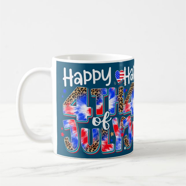 Happy 4th of July Patriotic America Celebrating Coffee Mug (Left)