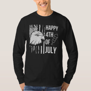 Happy 4th Of July Patriotic American Eagle Flag T-Shirt