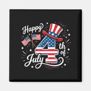 Happy 4th of July Patriotic American Flag 4th of Magnet