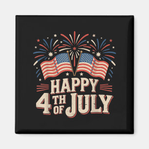 Happy 4th Of July Patriotic American Flag 4th Of Magnet