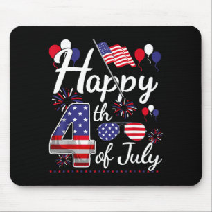 Happy 4th of july patriotic american flag 4th ofHa Mouse Mat