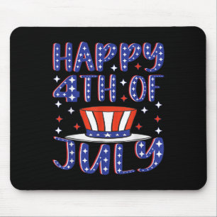 Happy 4th Of July Patriotic American Flag Usa Inde Mouse Mat