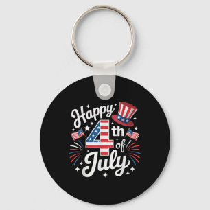 Happy 4th Of July Patriotic American Flag Usa Kids Key Ring