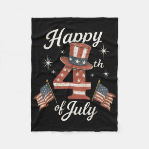 Happy 4th Of July Patriotic American Flag Usa Men  Fleece Blanket
