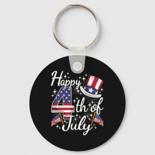 Happy 4th Of July Patriotic American Flag Usa Men Key Ring