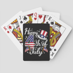 Happy 4th Of July Patriotic American Flag USA Men Playing Cards