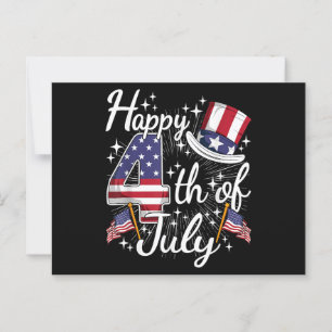 Happy 4th Of July Patriotic American Flag USA Men Postcard