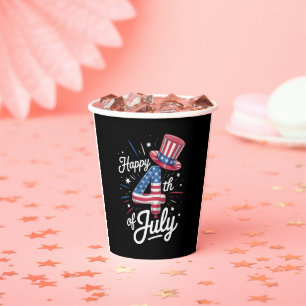 Happy 4th Of July Patriotic American Flag USA Paper Cups