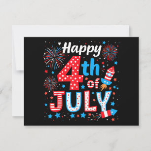 Happy 4th Of July Patriotic American Flag USA Thank You Card