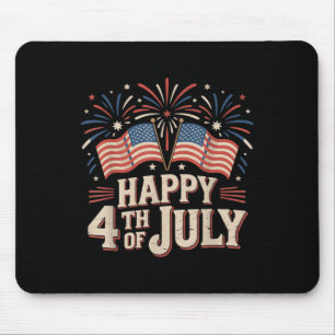Happy 4th Of July Patriotic American Us Flag 4th O Mouse Mat