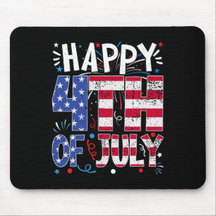 Happy 4th Of July Patriotic American Us Flag 4th O Mouse Mat