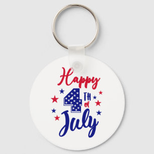 Happy 4th Of July Patriotic American Us Flag Men W Key Ring