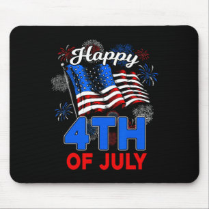 Happy 4th Of July Patriotic American Us Flag Men W Mouse Mat