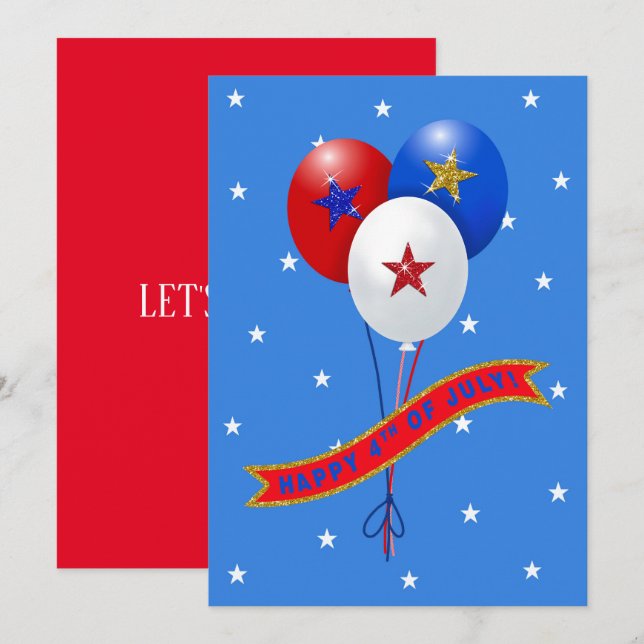 Happy 4th of July Patriotic Balloons Customise (Front/Back)