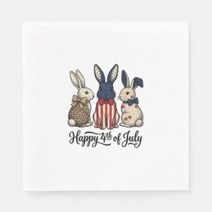 Happy 4th of July Patriotic Bunny Shirt Design_1 Napkin