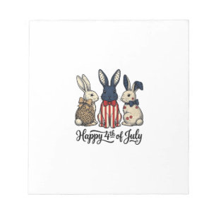 Happy 4th of July Patriotic Bunny Shirt Design_1 Notepad