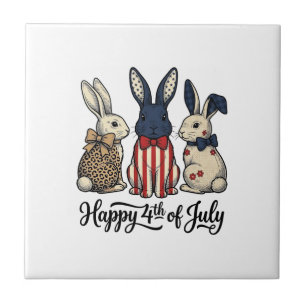 Happy 4th of July Patriotic Bunny Shirt Design_1 Tile