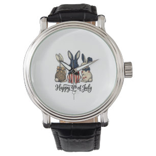 Happy 4th of July Patriotic Bunny Shirt Design_1 Watch