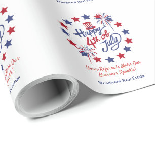 Happy 4th of July Patriotic Business Personalised Wrapping Paper