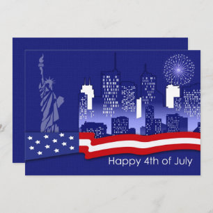 Happy 4th of July. Patriotic Custom Flat Card