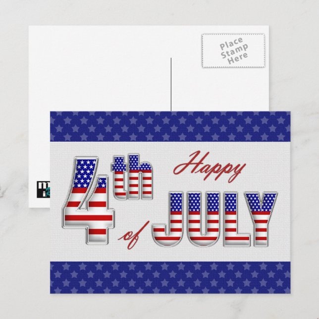 Happy 4th of July. Patriotic design Postcards (Front/Back)