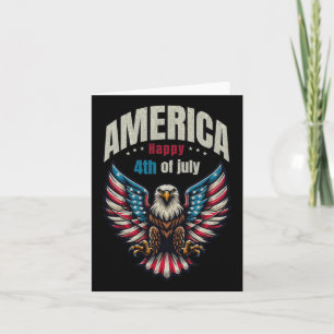 Happy 4th Of July - Patriotic Eagle Men Card