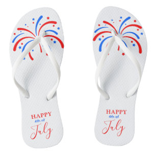 Happy 4th of July Patriotic Fireworks Flip Flops