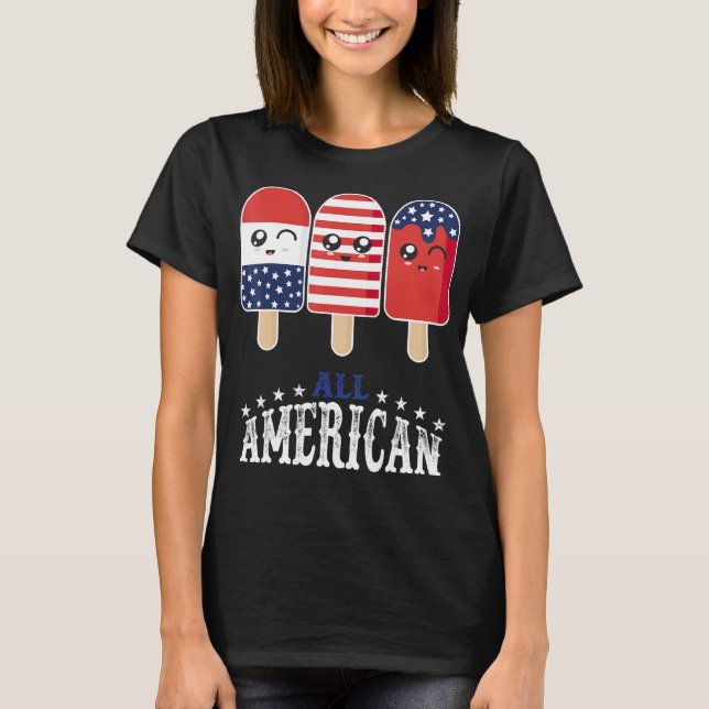 Happy 4th Of July Patriotic Popsicle US Flag 4th O T-Shirt (Front)