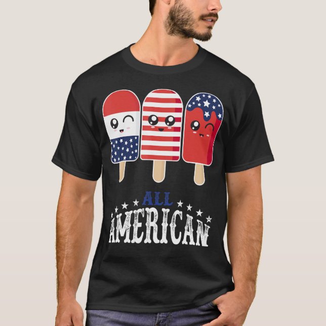 Happy 4th Of July Patriotic Popsicle US Flag 4th O T-Shirt (Front)