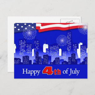 Happy 4th of July. Patriotic Postcard