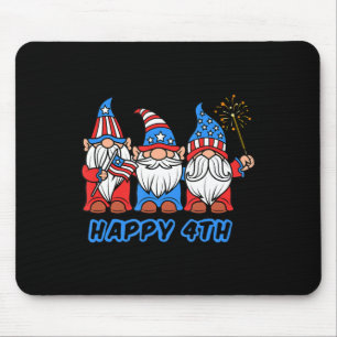Happy 4th of July Patriotic Pride Gnomes Independe Mouse Mat