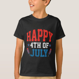 Happy 4th Of July Patriotic Usa American Flag Four T-Shirt